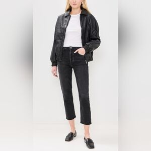 AGOLDE Riley High Rise Straight Crop Jeans Size 26 Black Fade Wash